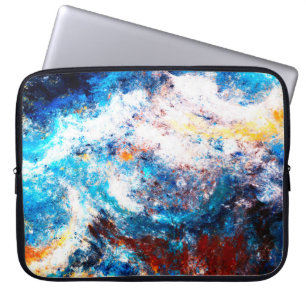 Funda Para Portátil Ola azul del mar. Frascos artísticos de pinturas b