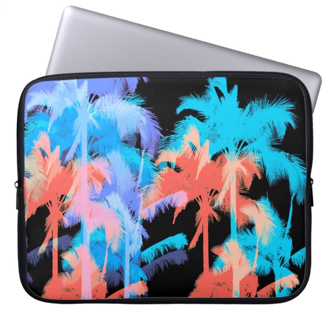 Funda Para Portátil Ola de calor tropical Neon Palm Trees hawaianos (Frente)