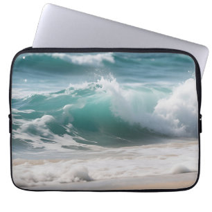 Funda Para Portátil Ola de Océano Turquesa Golpeando la Costa