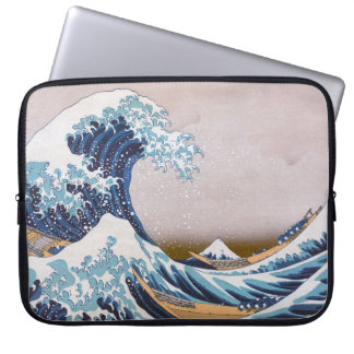 Funda Para Portátil Ola de tsunami frente a Kanagawa Japón por Hokusai