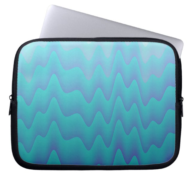 Funda Para Portátil Olas abstractas azul turquesa (Frente)