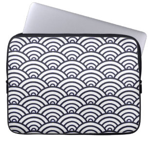 Funda Para Portátil Olas Azules Japonesas Seigaiha Mar
