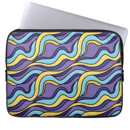 Funda Para Portátil Olas coloridas Funky Patrón Retro Moderno