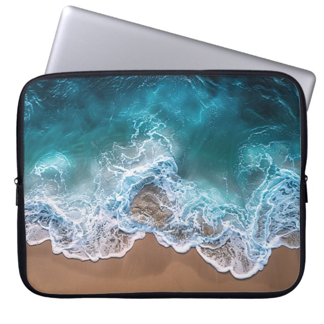Funda Para Portátil Olas costeras de la playa (Frente)