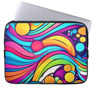 Funda Para Portátil Olas de neón Cosmos vibrante