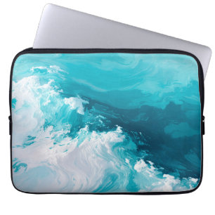 Funda Para Portátil Olas de turquesa arremolinadas Arte abstracto de o