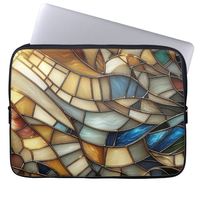 Funda Para Portátil Olas de Vidrio Teñido (Frente)