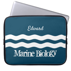 Funda Para Portátil Olas minimalistas de la costa náutica