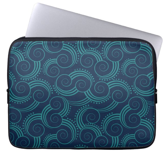 Funda Para Portátil Olas oceánicas de Swirly (Frente)