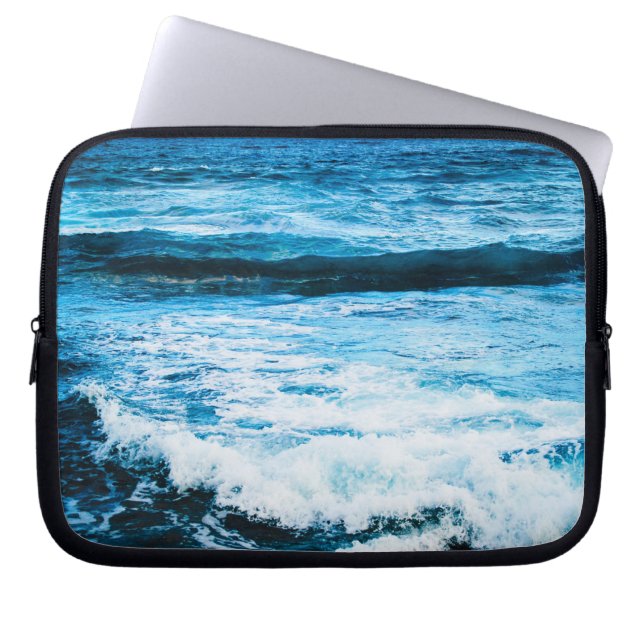Funda Para Portátil Olas oceánicas turquesa hawaianas foto moderna (Frente)