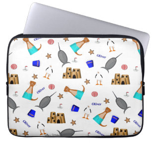 Funda Para Portátil Oliver El Patrón De Vacaciones En Playa De Verano