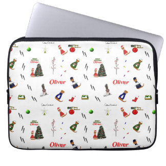 Funda Para Portátil Oliver La Nutria Navidad Patrón Aleatorio