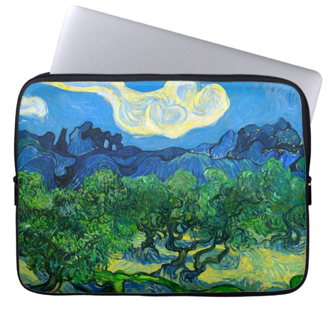 Funda Para Portátil Olivos Van Gogh en un paisaje montañoso (Frente)