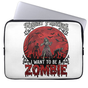 Funda Para Portátil Olvidar Princesa Zombie Luna de Sangre Murciélagos
