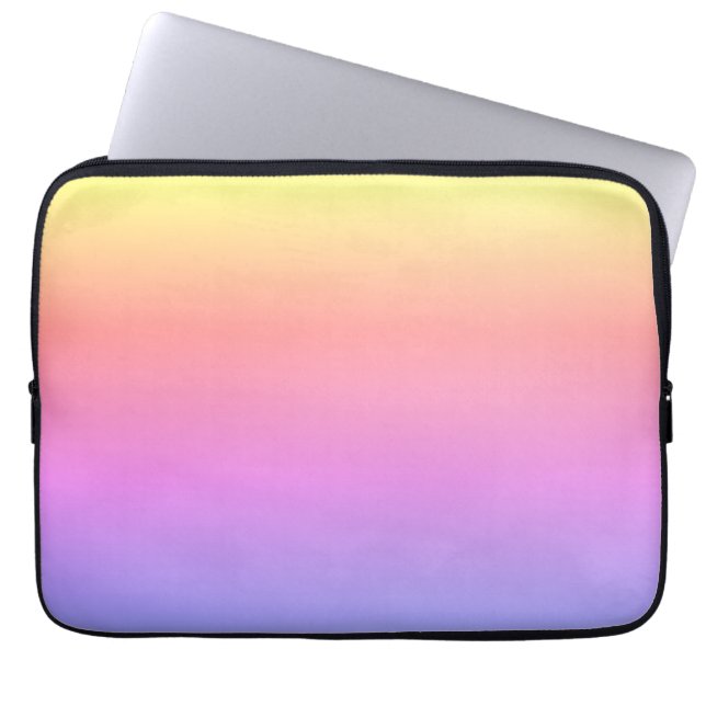 Funda Para Portátil Ombré Pastel Arcoiris Amarillo Púrpura Rosa 4Jessi (Frente)