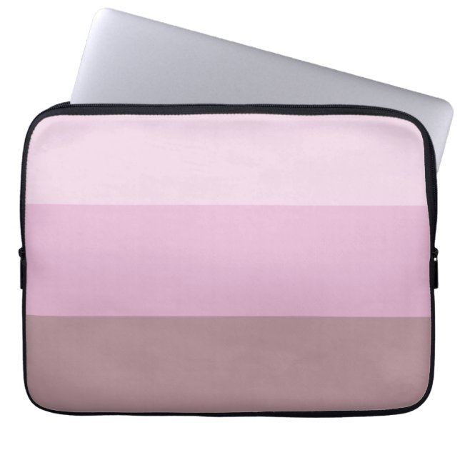 Funda Para Portátil Ombre rayado rosado púrpura (Frente)