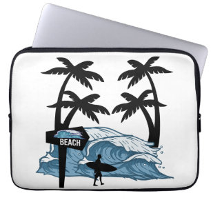 Funda Para Portátil Onda divertida en la playa