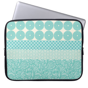 Funda Para Portátil Onda floral de la tela escocesa de los círculos