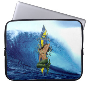 Funda Para Portátil Onda tropical de la tabla hawaiana de la sirena de