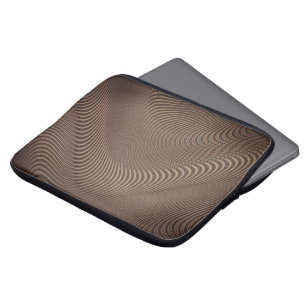 Funda Para Portátil Ondas abstractas mangas de portátiles marrones