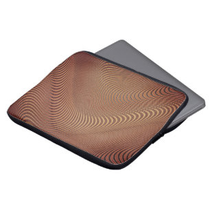 Funda Para Portátil Ondas abstractas mangas de portátiles marrones