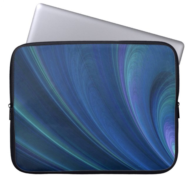 Funda Para Portátil Ondas de arena suaves azules y verdes (Frente)