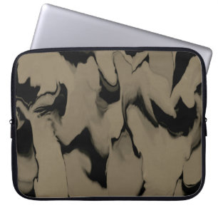 Funda Para Portátil Ondas de negro y marrón