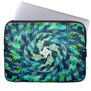 Funda Para Portátil Ondas geométricas giratorias...
