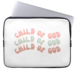 Funda Para Portátil Ondas retro de niño de Dios