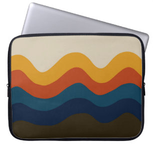Funda Para Portátil Ondas retro vintage de los años 70
