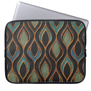Funda Para Portátil Ondas talladas: Textura de cobre de bronce