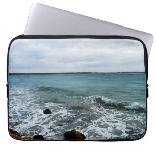 Funda Para Portátil Ondas Y Barcos De Pesca En El Océano,