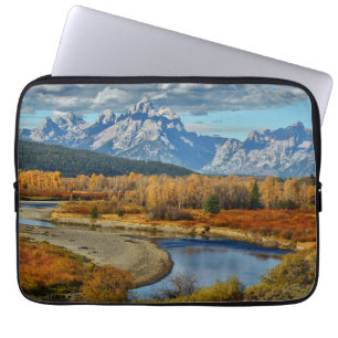 Funda Para Portátil Opinión magnífica del río de las montañas de Teton