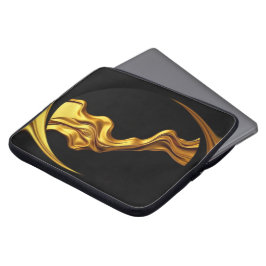 Funda Para Portátil Opulent Swirl Liquid Gold Black Monochrome Christi