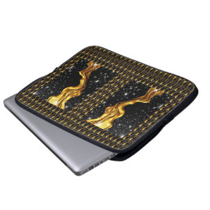 Funda Para Portátil Opulenta Corriente de Galaxia Líquido Dorado Monoc
