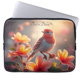 Funda Para Portátil Orange Bird Floral Laptop Sleeve