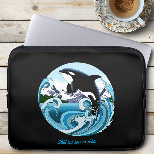 Funda Para Portátil Orca Majestuosa Ballena Asesina Olas Azules Océano