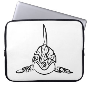 Funda Para Portátil Orca tribal negra y blanca