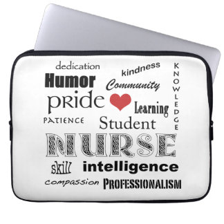 Funda Para Portátil Orgullo-Cualidades/negro de la enfermera de