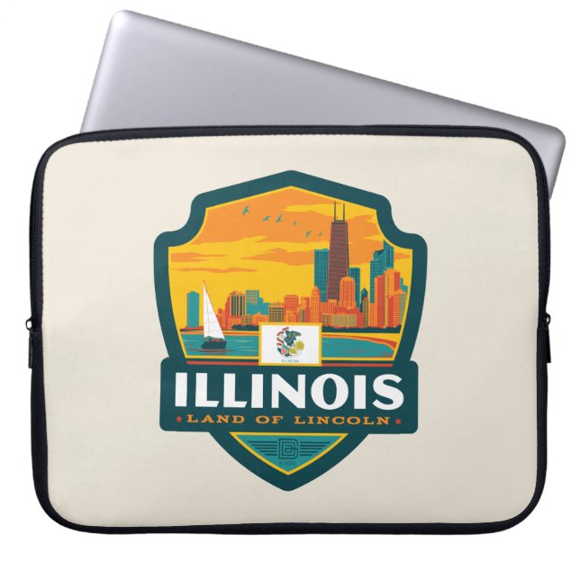 Funda Para Portátil Orgullo del Estado | Illinois (Frente)