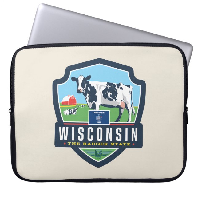 Funda Para Portátil Orgullo del Estado | Wisconsin 2 (Frente)