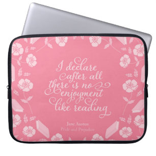 Funda Para Portátil Orgullo y perjuicio estudiosos florales de Jane