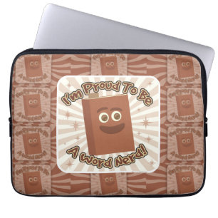 Funda Para Portátil Orgullosa palabra nerd patrón eslogan arte diverti
