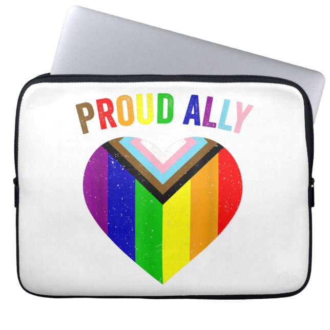 Funda Para Portátil Orgulloso aliado LGBTQAI Gay POC Bandera del Orgul (Frente)
