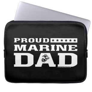 Funda Para Portátil Orgulloso Marine Dad - Blanco