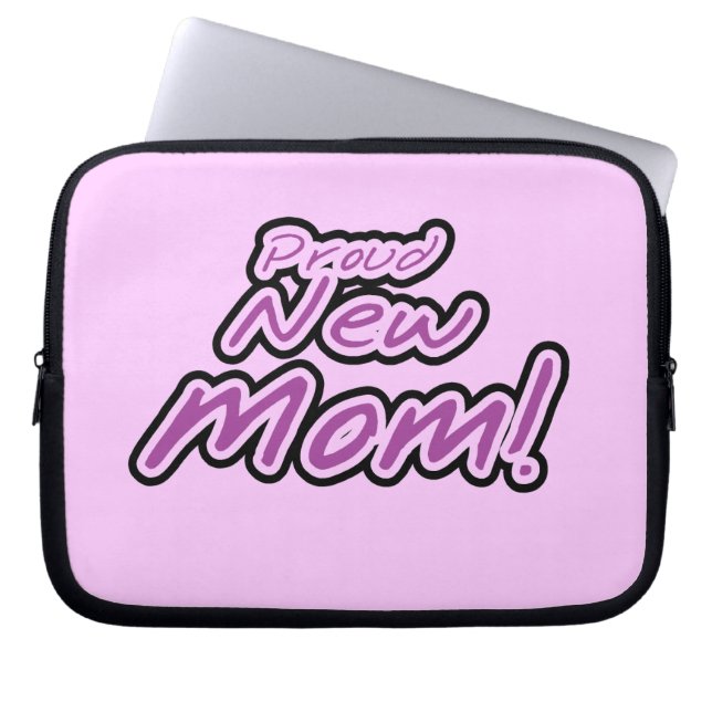 Funda Para Portátil Orgulloso regalo de texto negro y púrpura de nueva (Frente)