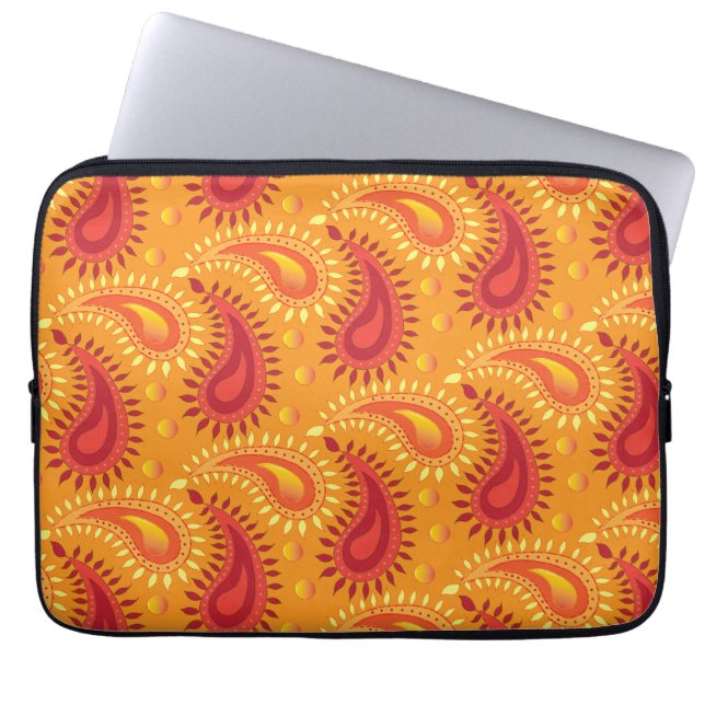 Funda Para Portátil Oriental Orange Persian Paisley Pattern (Frente)