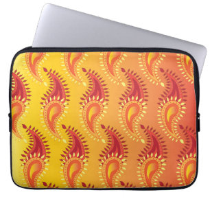 Funda Para Portátil Oriental Orange Twin flame Persian Paisley Pattern