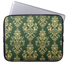 Funda Para Portátil Ornamentación clásica verde rococó
