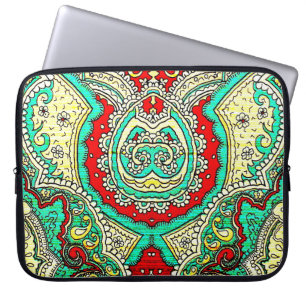 Funda Para Portátil Ornamento arabesco neón: estilo años 80.